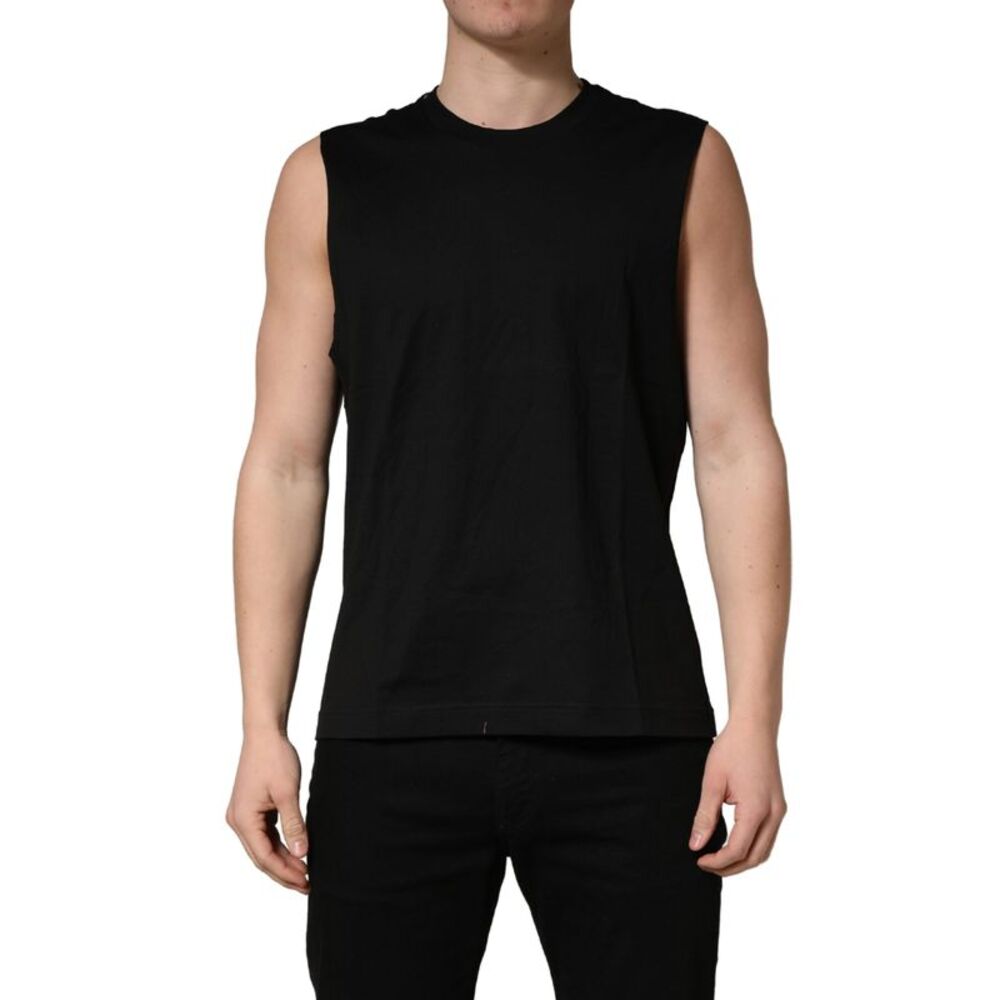 Dolce & Gabbana Black Crew Neck Sleeveless Tank Top Men's T-shirt